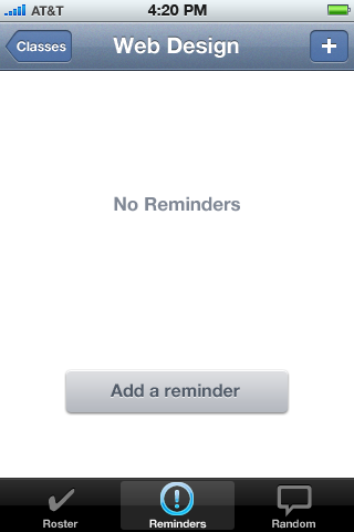 No reminders on the Reminders tab